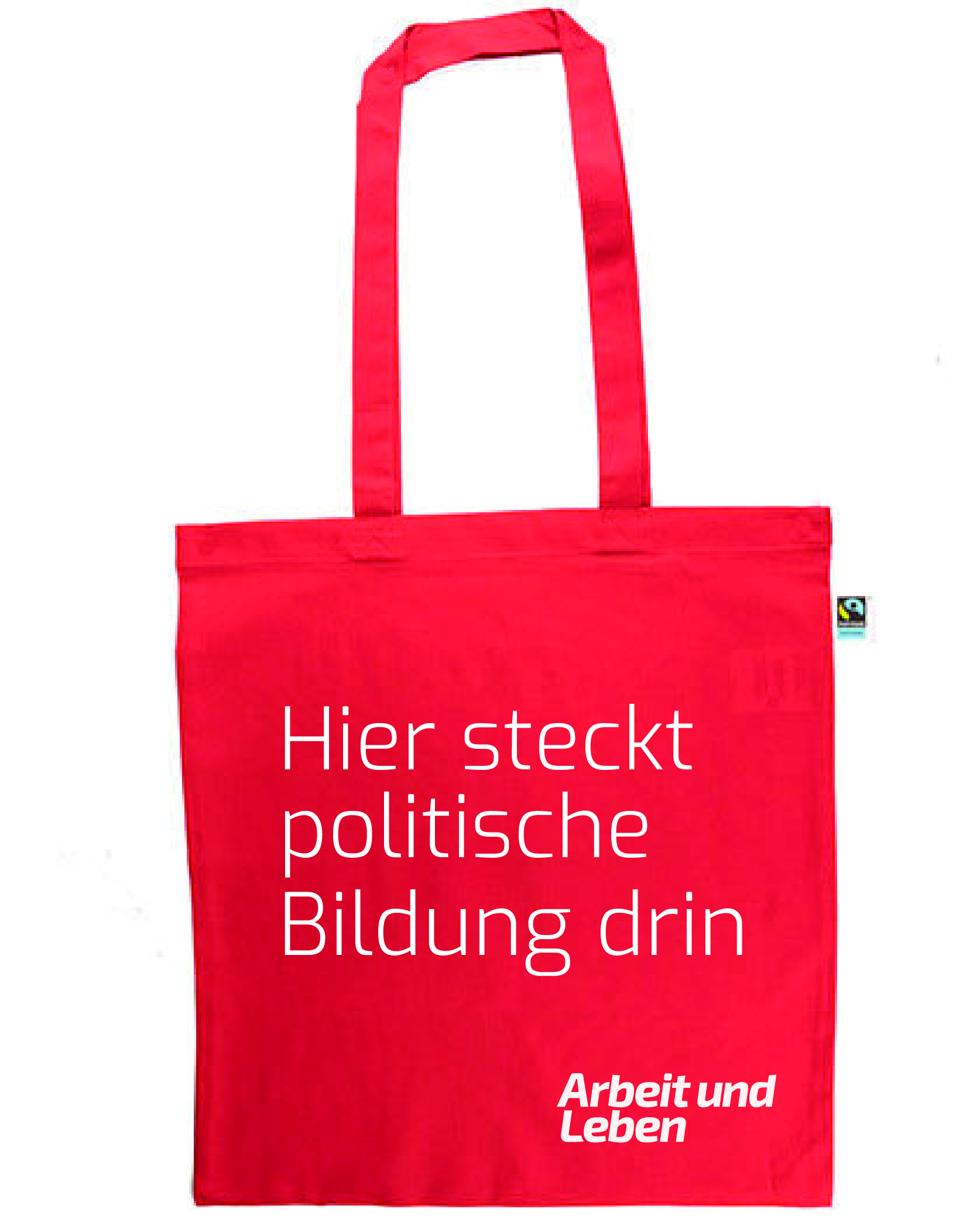 Baumwolltasche Rot "Politik", lange Henkel